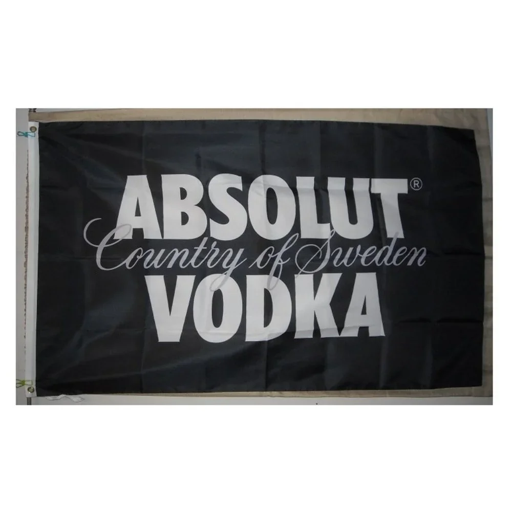Absolut Vodka Country of Sweden 3'x5' Black Flag Banner alcohol